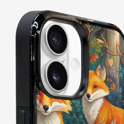 iPhone 16 Case — Fox Forest Fox Forest Pattern Hundreds, Custom Designed Case Cover