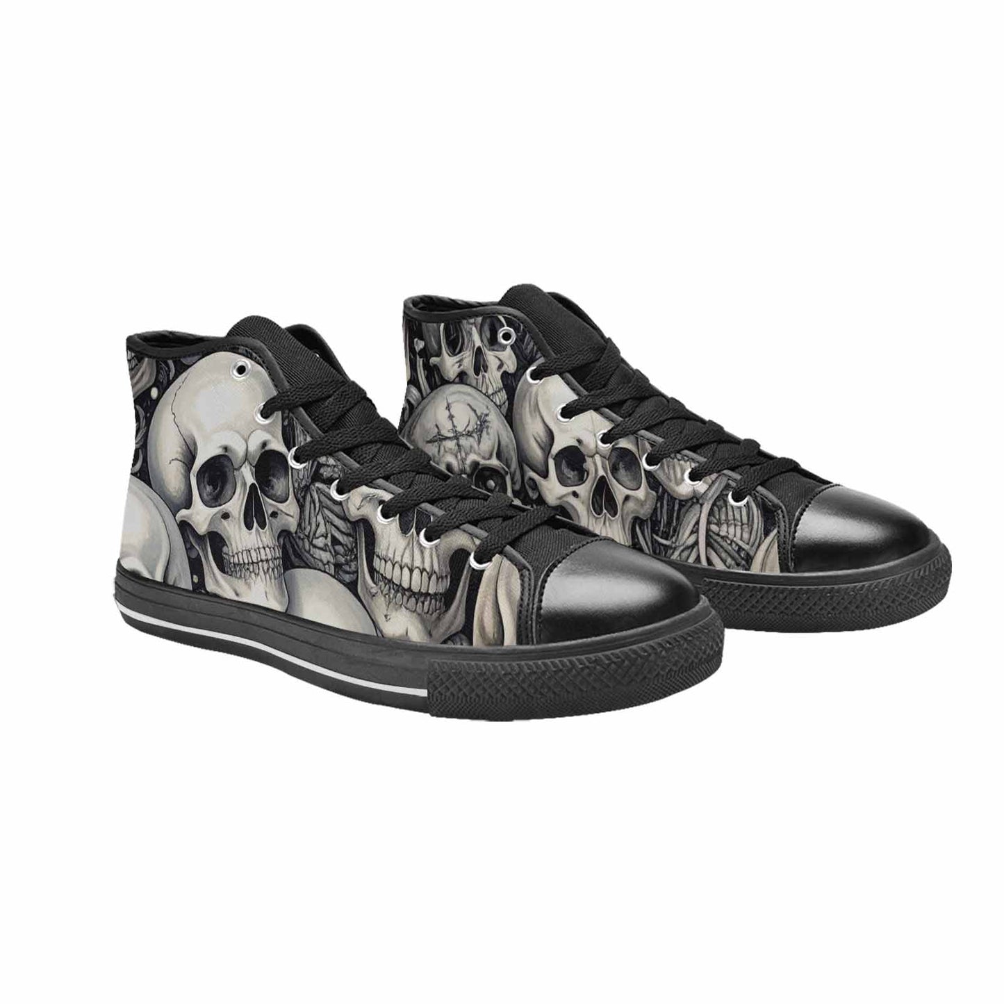 MEN'S Skulls - Classic High Top Canvas Vibrant Chaos Sneakers