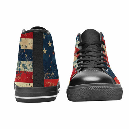 MEN'S American Flag Stars High Top Canvas Dark Academia Sneakers