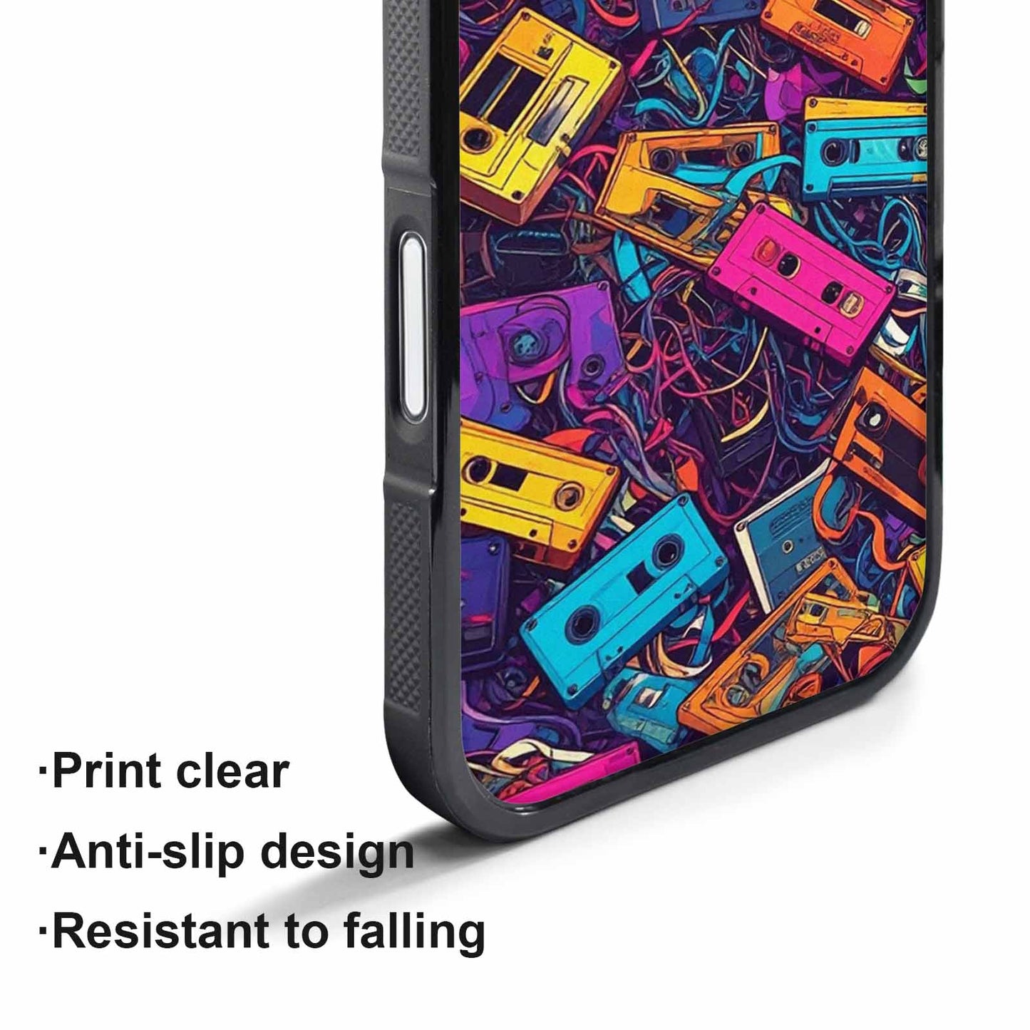 iPhone 17 Pro Case — Retro Cassette Tape Pattern Hundreds Retro, Custom Printed Phone Case
