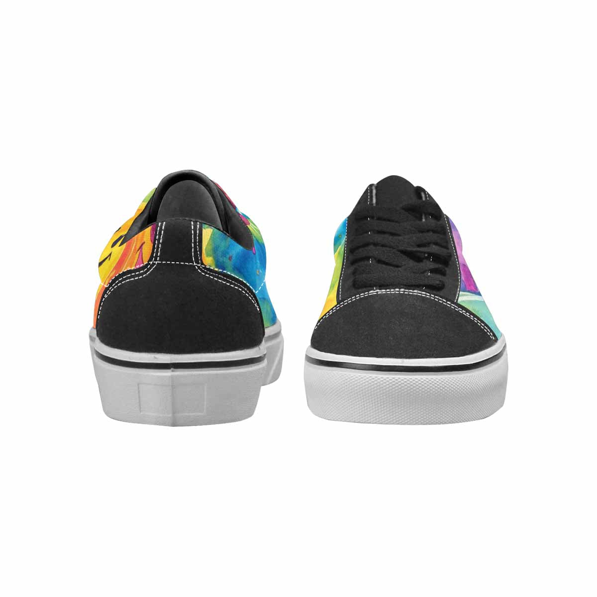 WOMEN'S Smiley Facessmiley Faces  Lace-Up Canvas Grunge Custom Shoes