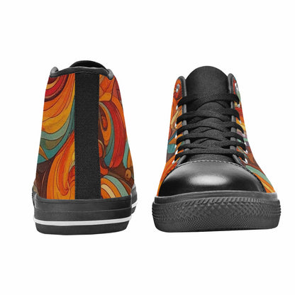 WOMEN'S Groovy 70S Peace High Top Canvas Vivid Custom Sneakers