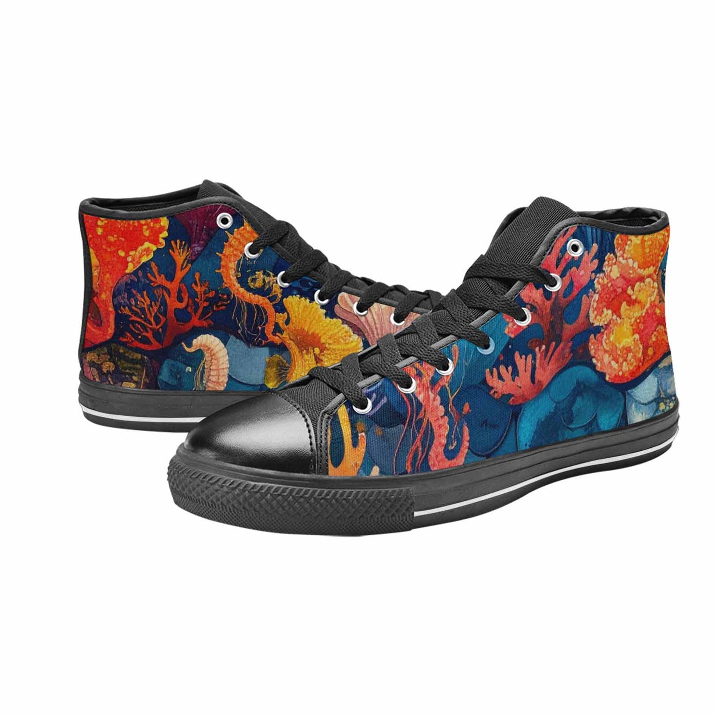 MEN'S Fish Scale Coral High Top Canvas Y2K Sneakers