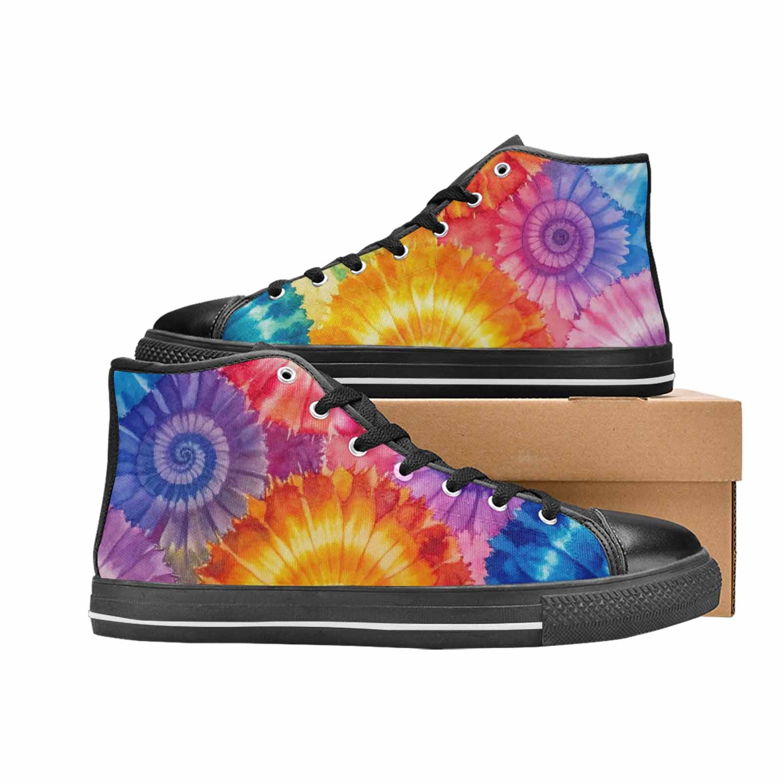 MEN'S Tie Dye Swirl High Top Canvas Cottagecore Shoes
