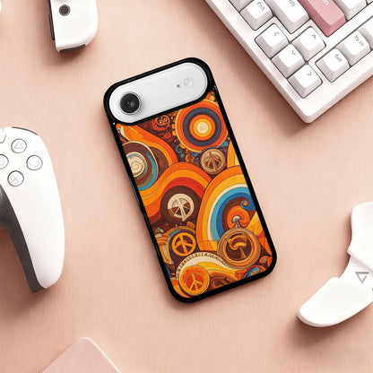 iPhone 17 Air Case — Small Groovy Peace Sign Swirl Original, Personalized Phone Case