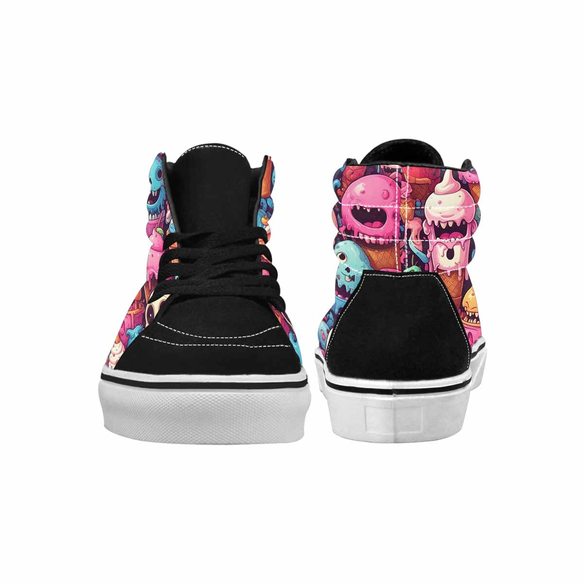 MEN'S Ice Cream Monsters  High Top Canvas Neon Fantasy Custom Shoes