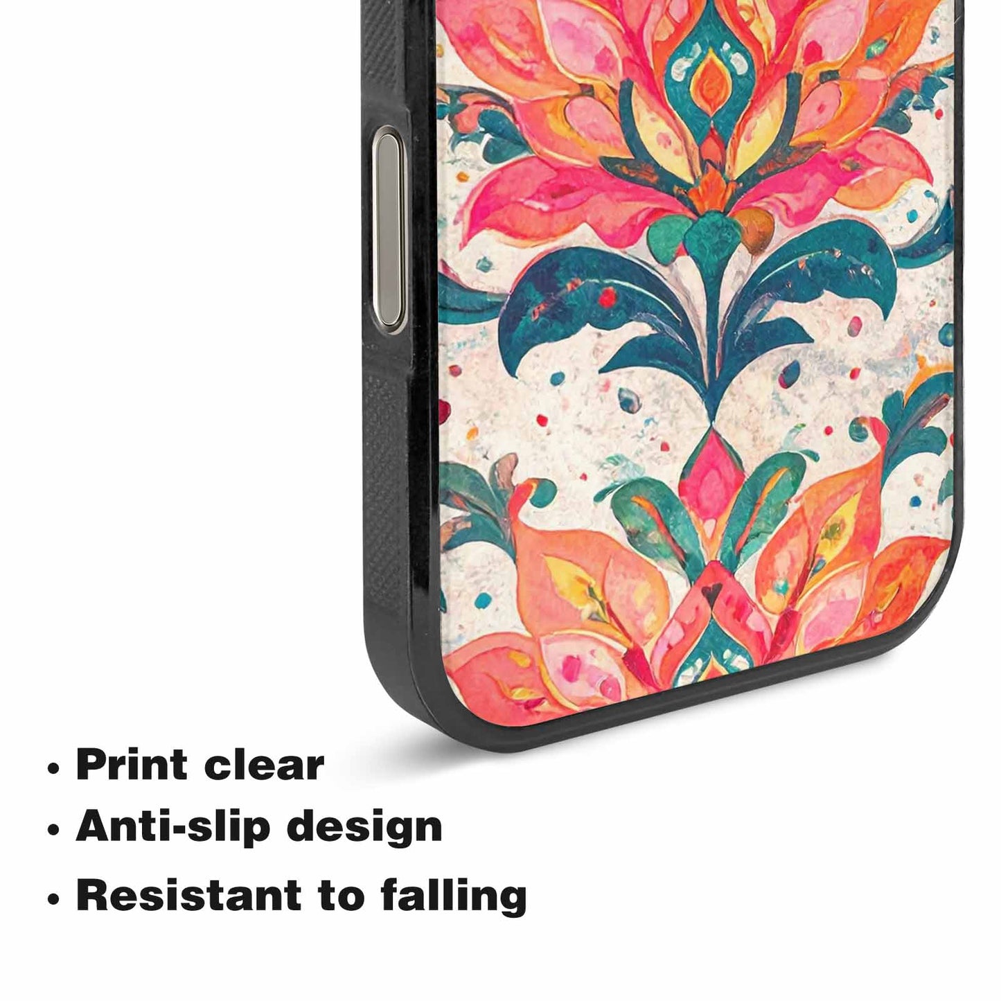 iPhone 16 Pro Case — Marble Floral, Custom Art Phone Cover