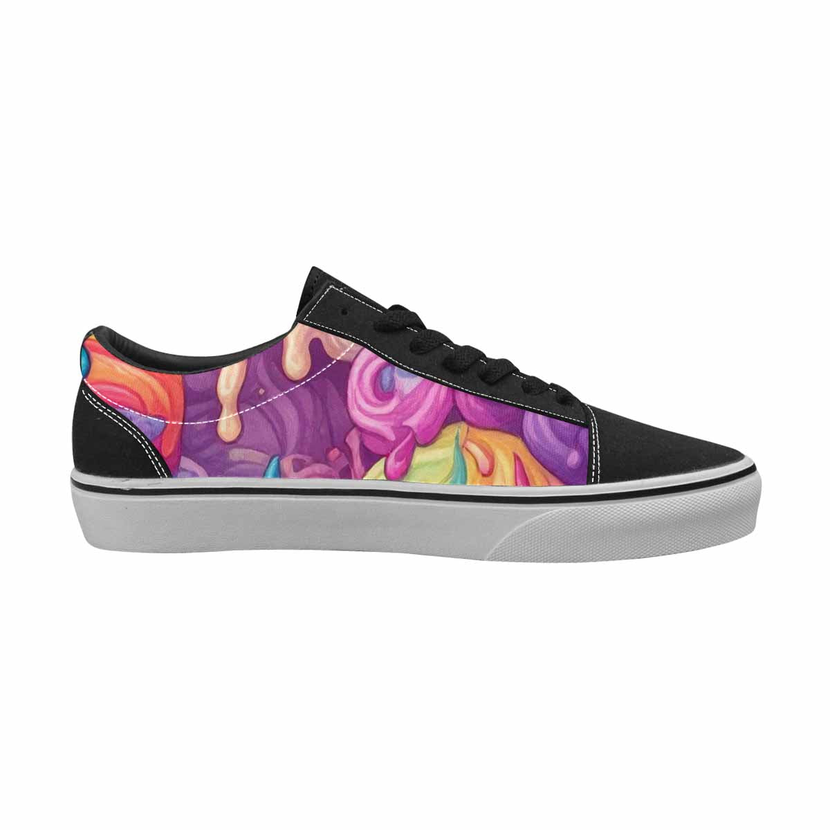 WOMEN'S Melting Icecream Monster Cherry Canvas Lace-Up Neon Fantasy Shoes