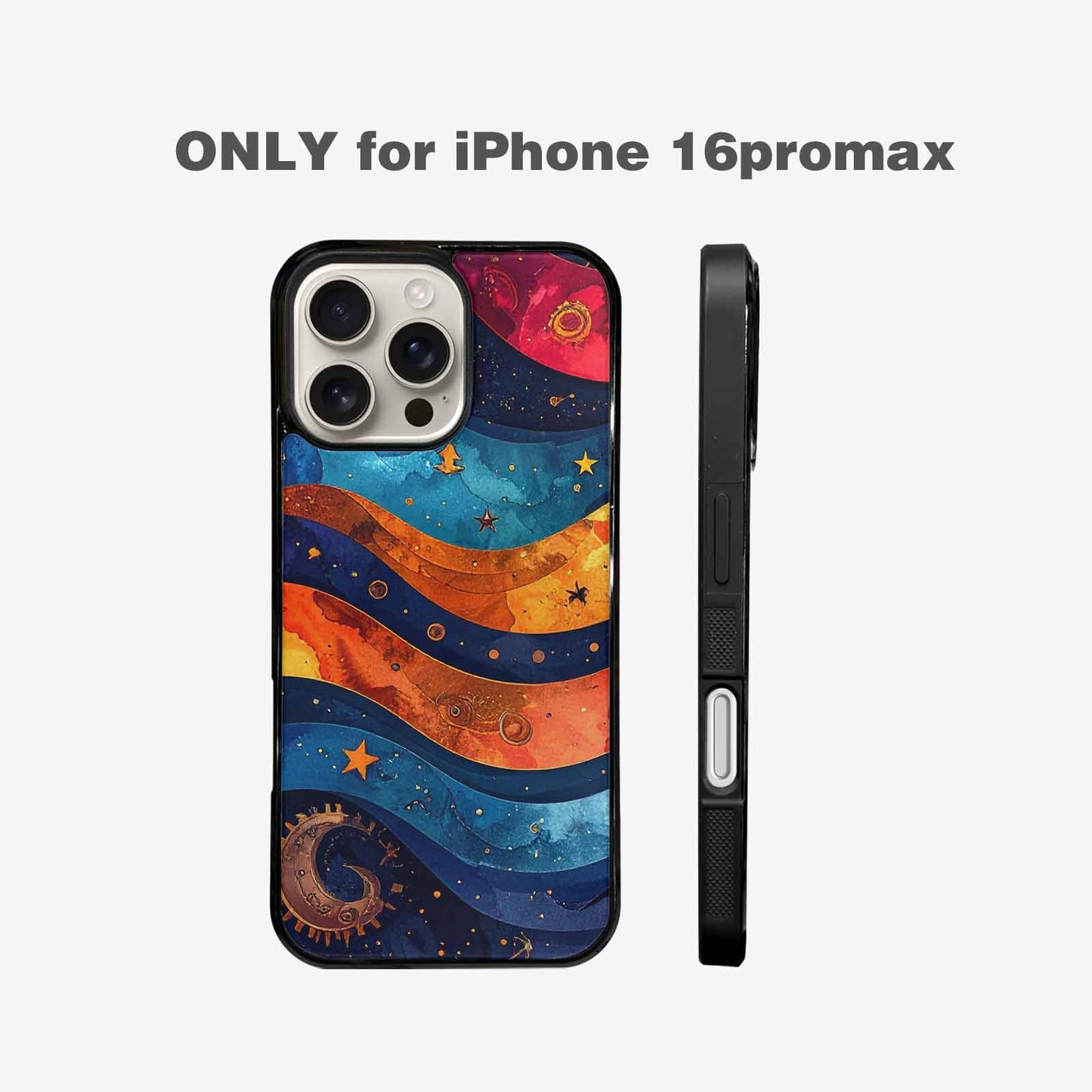 iPhone 16 Pro Max Case — Steampunk Galaxy Art Seamless Pattern Vibrant, Custom Made Phone Cover