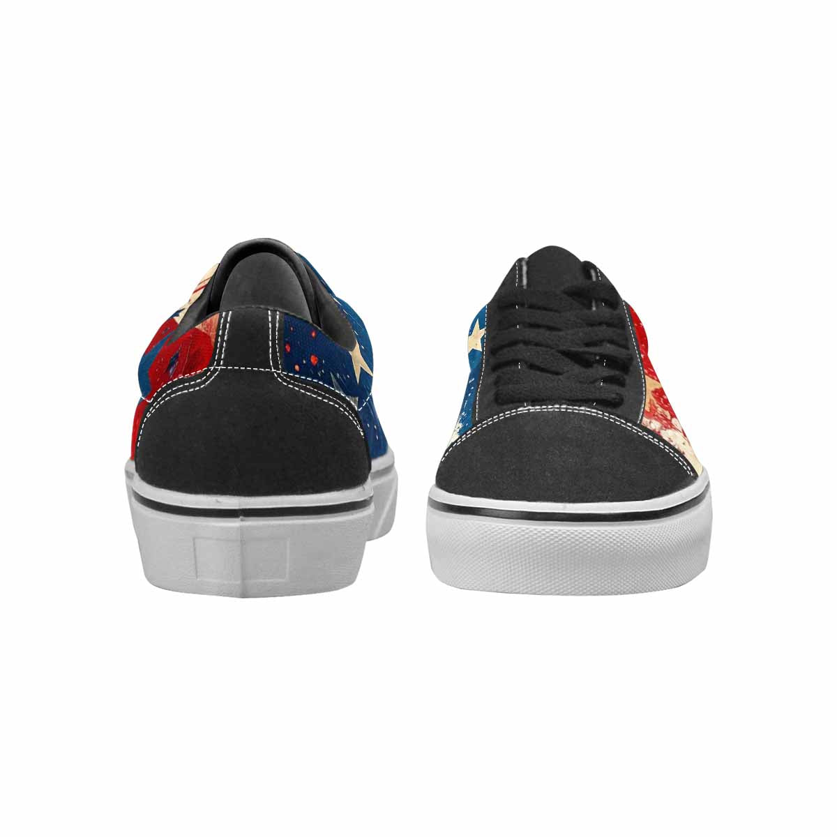 WOMEN'S Patriotic Stars Stripes Lace-Up Canvas Surreal Custom Shoes