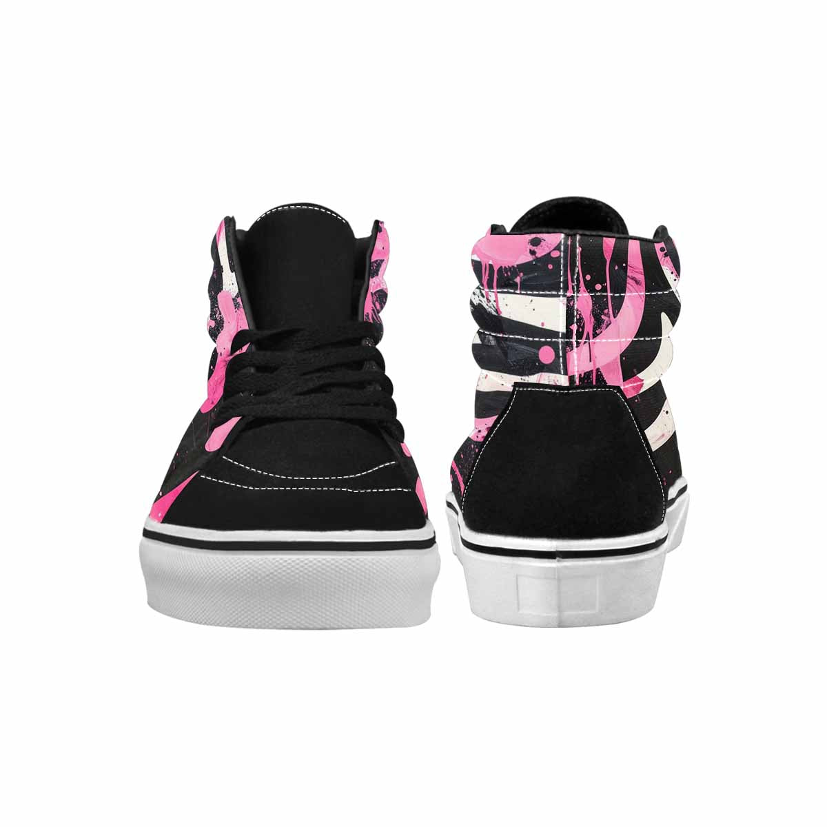 MEN'S Zebra Stripe Burst High Top Canvas Neon Fantasy Custom Shoes