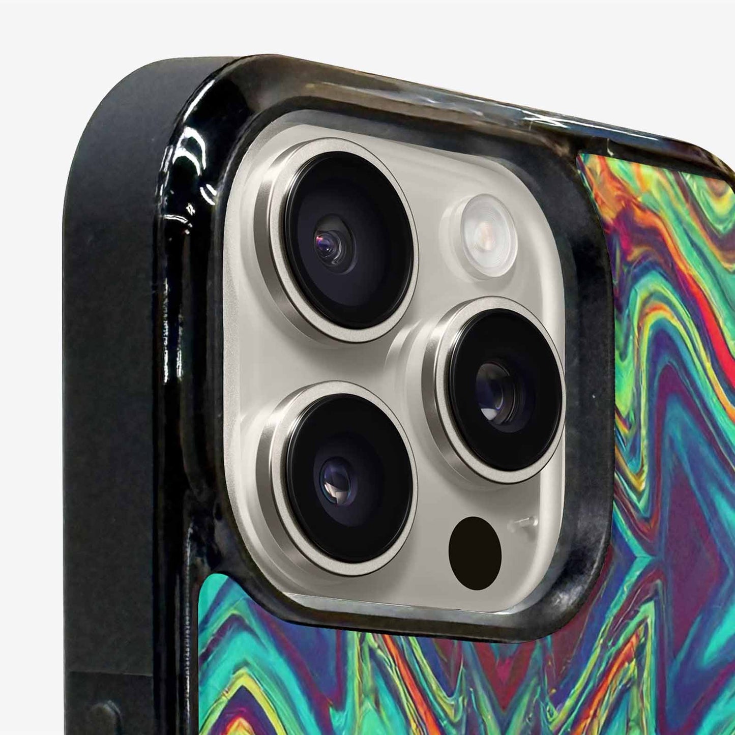 iPhone 16 Pro Case — Holographic Tribal Blaze, Custom Art Phone Cover
