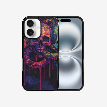 iPhone 16 Case — Snakes And Skulls Collage Custom, Custom Print Case Cover