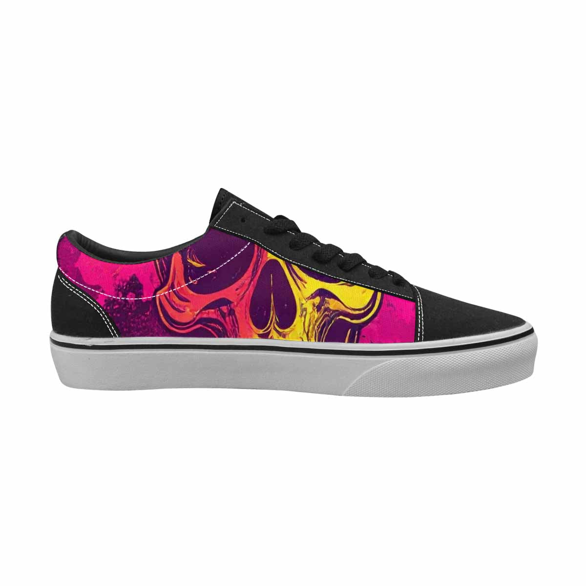 MEN'S Tie Dye Skulls Print Canvas Lace-Up Wallpaper Art Custom Sneakers