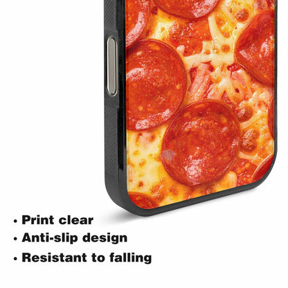 iPhone 16 Pro Max Case — Pepperoni Pizza Background Art Filling Entire, Custom Print Case Cover