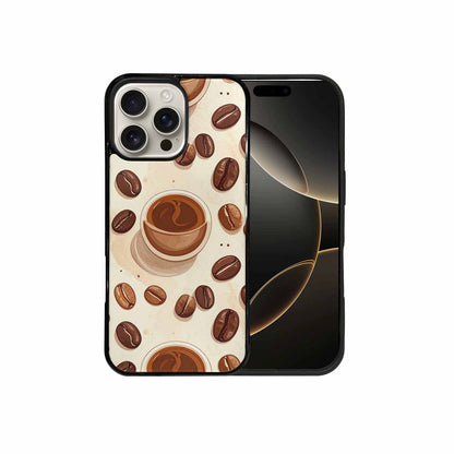iPhone 16 Pro Max Case — Coffee Cup And Bean Pattern Seamless, Custom Made Phone Cover