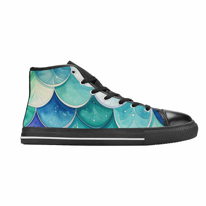 MEN'S Mermaid Scale High Top Canvas Aesthetic Sneakers