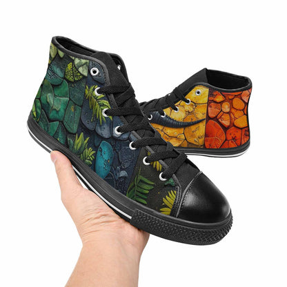 MEN'S Dinosaur Silhouette High Top Canvas Cottagecore Shoes