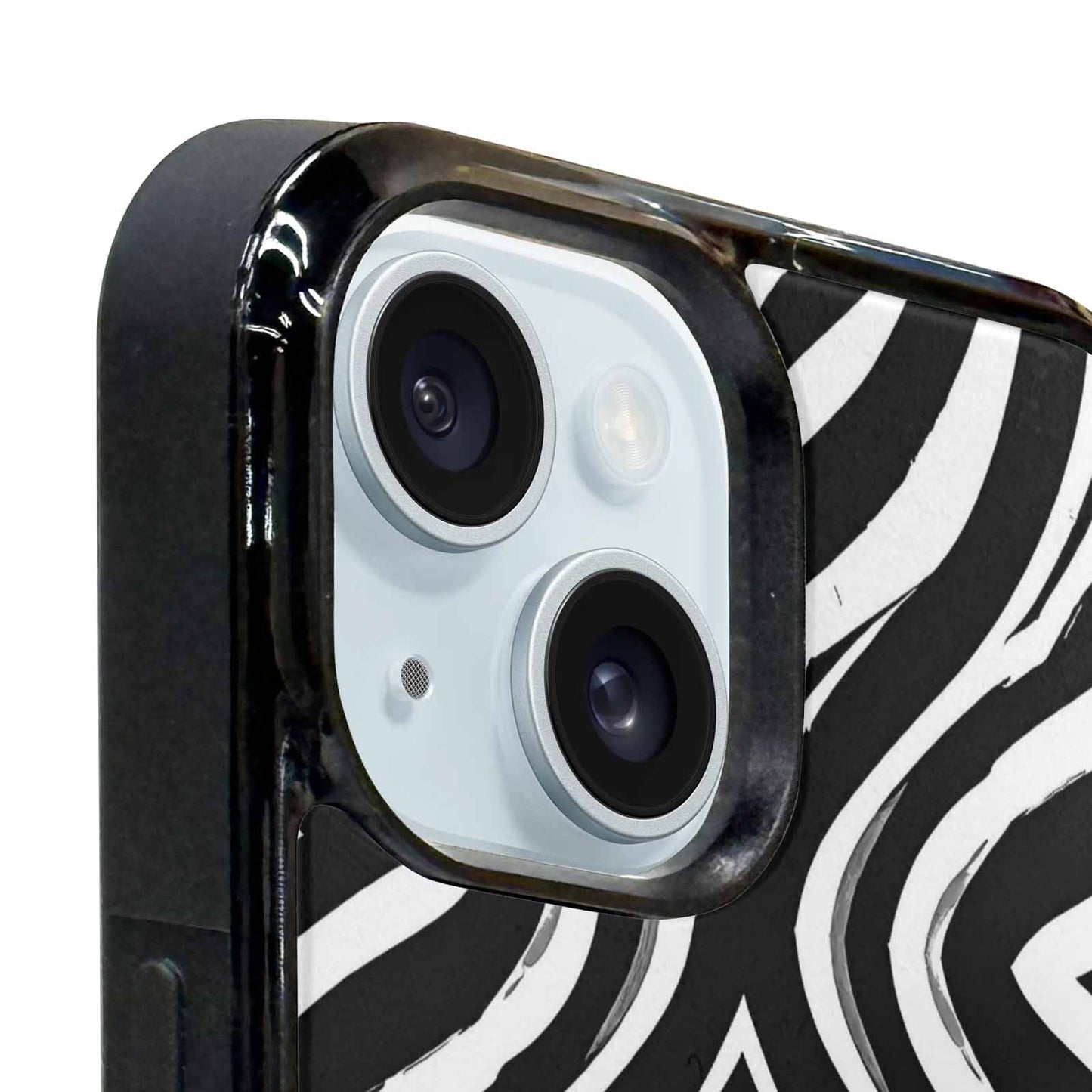 iPhone 15 Case — Classic Zebra Print Custom, Custom Printed Phone Case