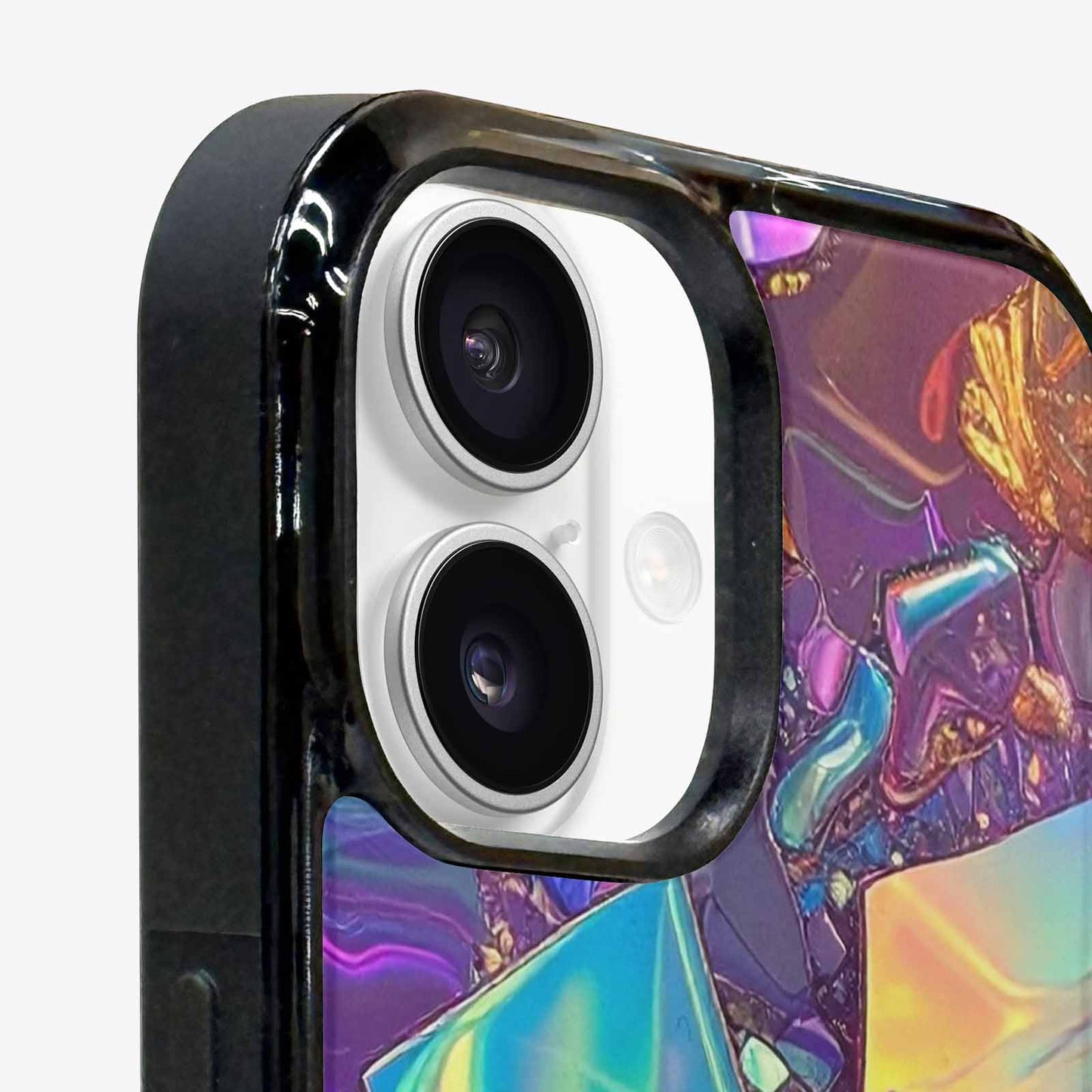 iPhone 16 Case — Holographic Iridescent Shimmer Pattern Hundreds Of, Customized Protective Case