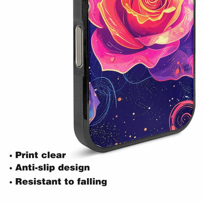 iPhone 16 Pro Max Case — Rose Galaxy Art Seamless Pattern Vibrant, Custom Art Phone Cover