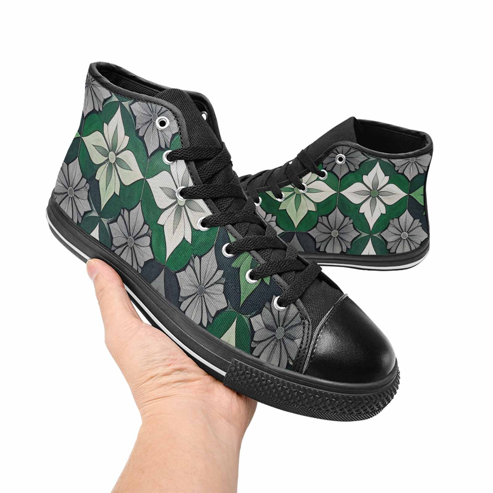 MEN'S Aromantic Flag Color High Top Canvas Wallpaper Art Shoes