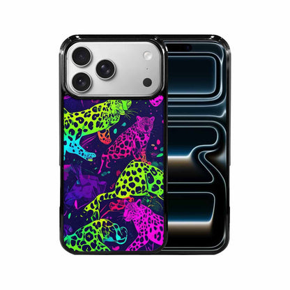 iPhone 17 Pro Max Case — Leopard Print Neon Seamless Animal Print, Custom Printed Phone Case