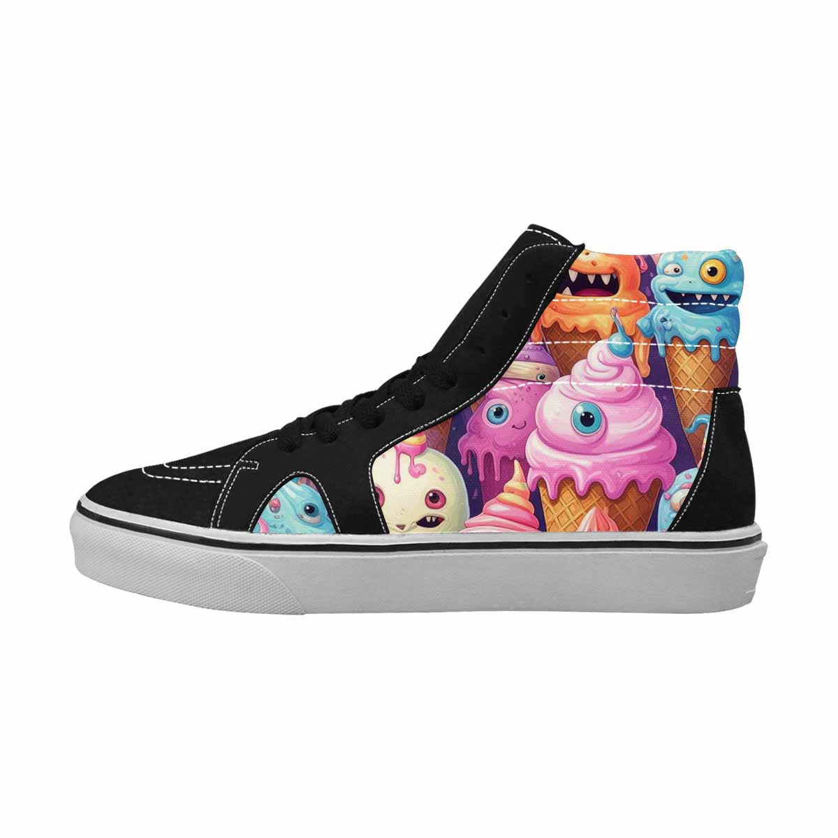 WOMEN'S Melting Icecream Cone Monster High Top Canvas Y2K Custom Shoes