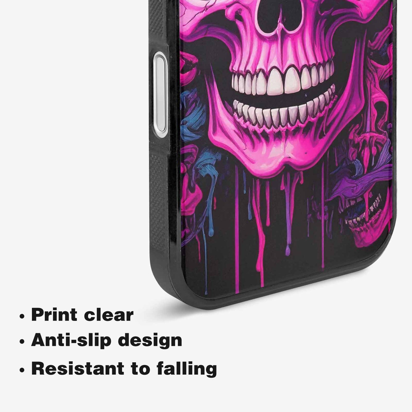 iPhone 16 Plus Case — Pink Purple Skeletons Neon Drip Melting, Unique Phone Case Design