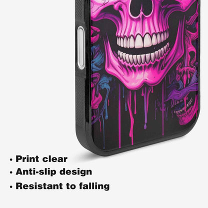 iPhone 16 Plus Case — Pink Purple Skeletons Neon Drip Melting, Unique Phone Case Design