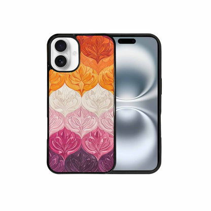 iPhone 16 Plus Case — Lesbian Flag Color Theme Small Rainbow, Original Design Phone Case