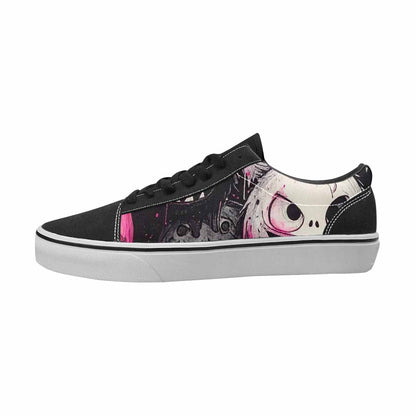 MEN'S Monsters Black & Pink Ink Canvas Artist-designed Wallpaper Art Original Art Sneakers