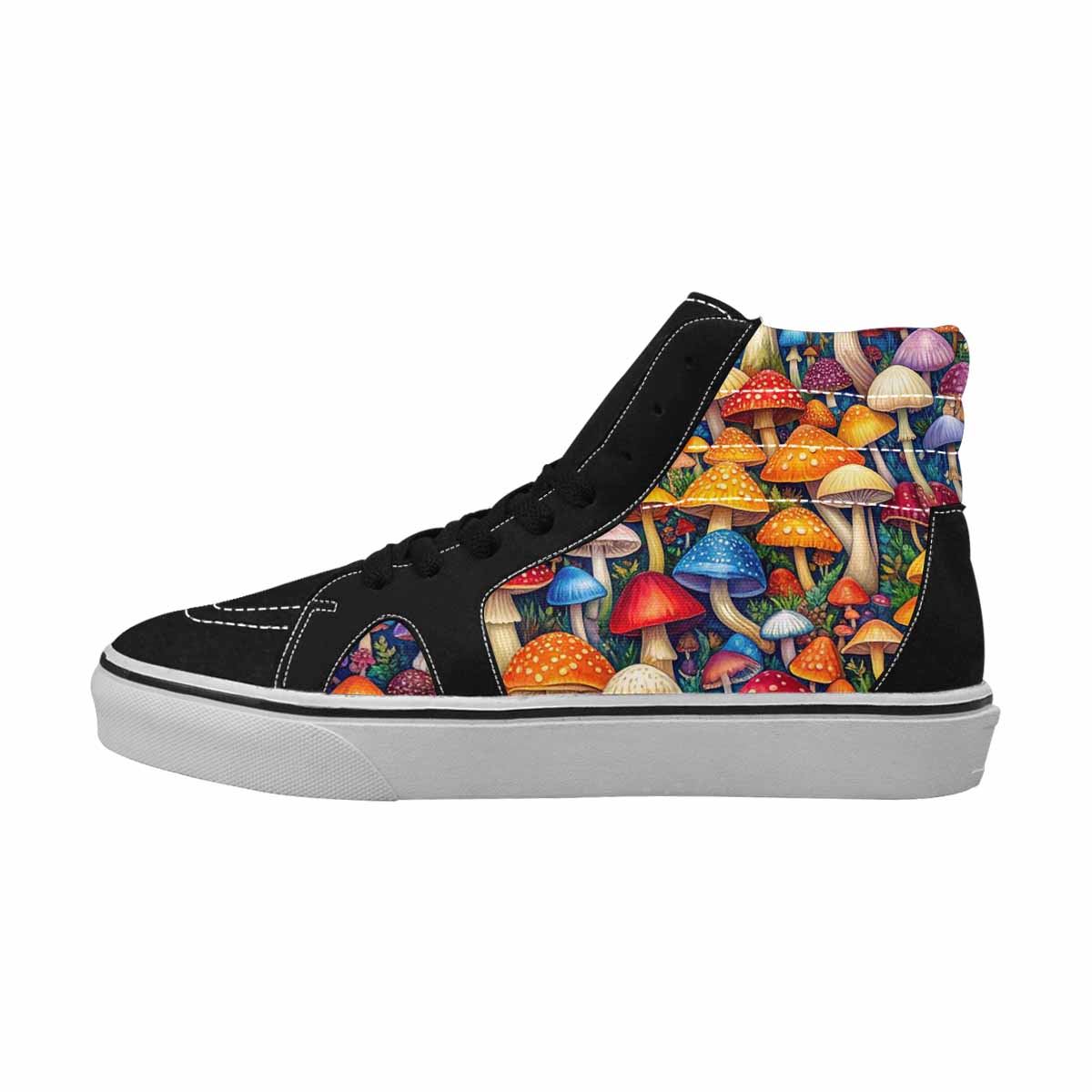 MEN'S Mushrooms (general) Mushrooms Pa High Top Canvas Cottagecore Sneakers