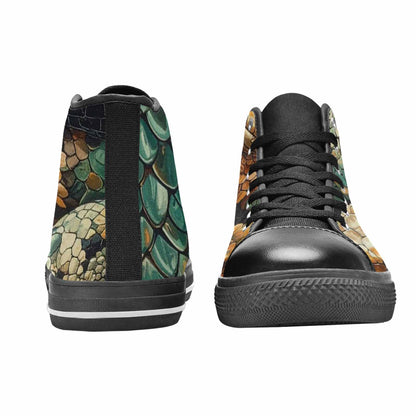 MEN'S Snake Skin Reptile High Top Canvas Surreal Shoes