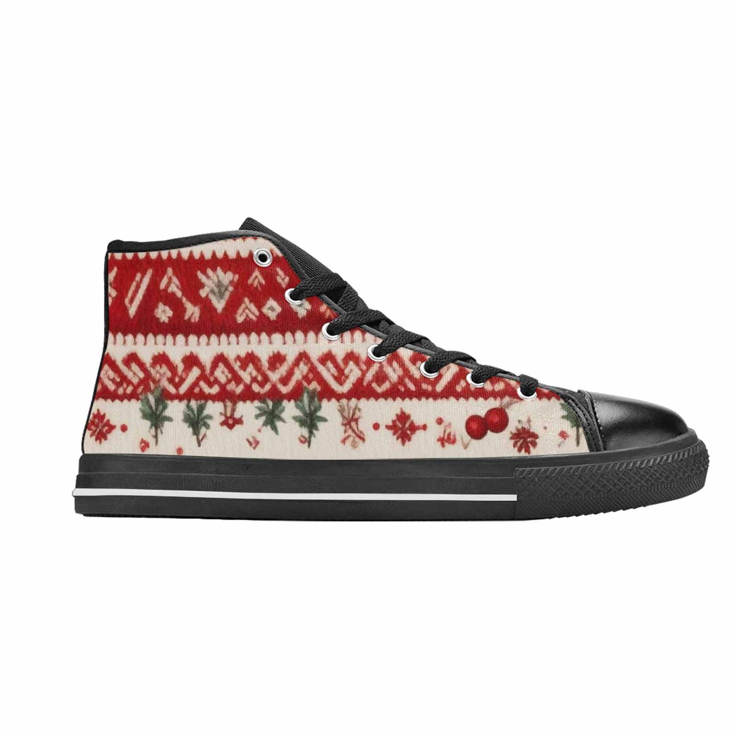 MEN'S Christmas Holly Snowflake High Top Canvas Neon Fantasy Shoes