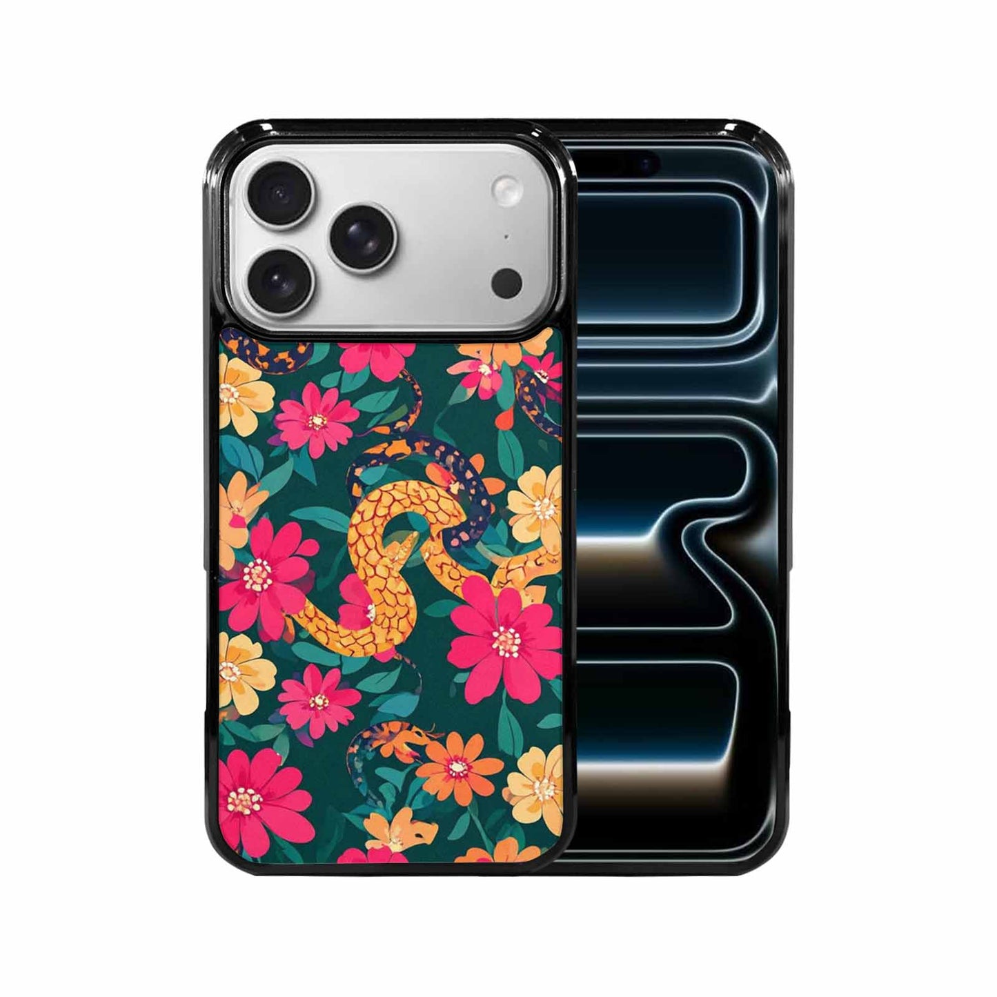 iPhone 17 Pro Max Case — Floral Snake Print Floral, Custom Art Phone Cover