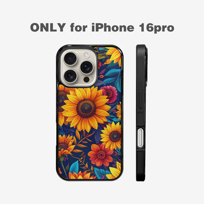 iPhone 16 Pro Case — Sunflower Skulls Print Custom, Custom Phone Case