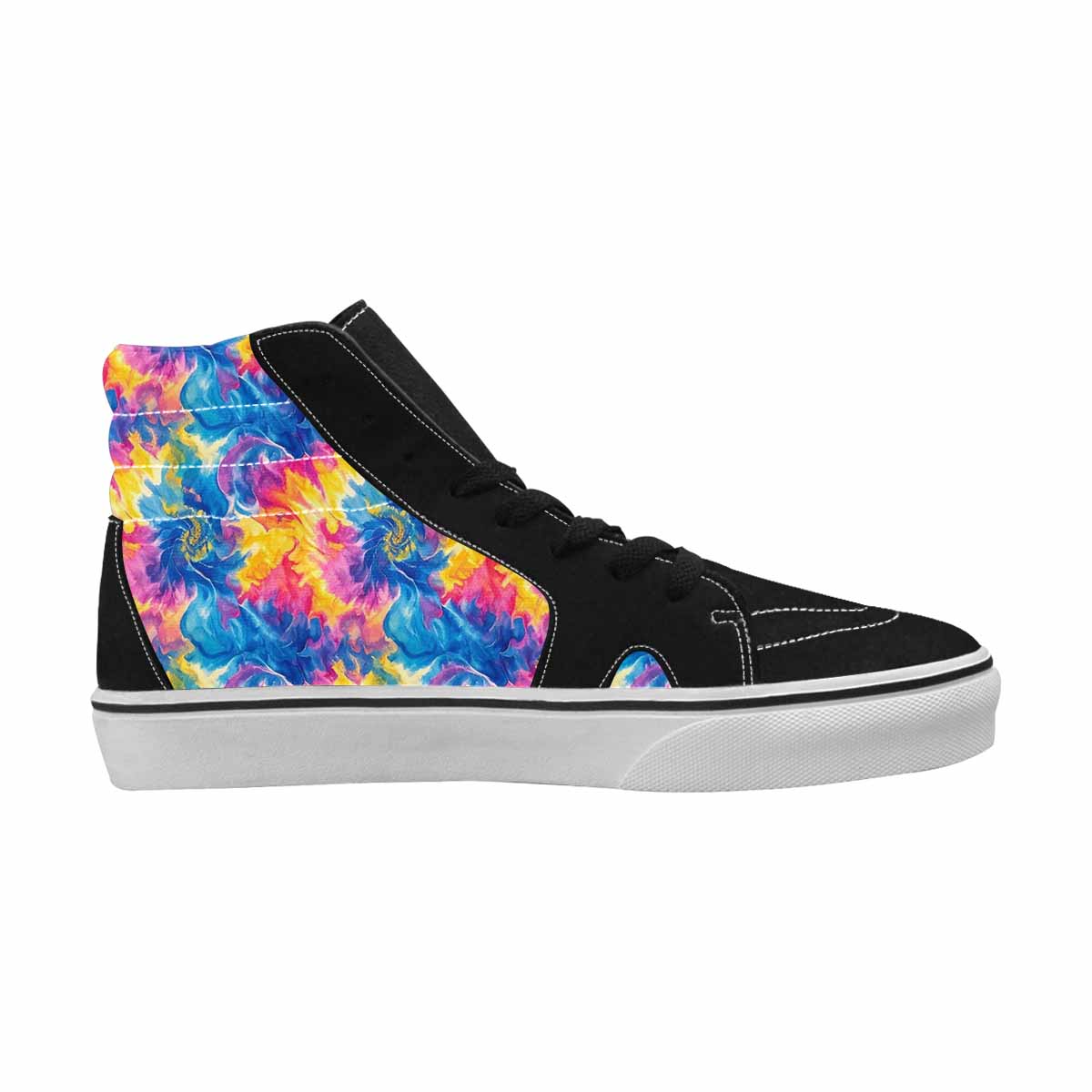 WOMEN'S Tie Dye Swirl High Top Canvas Neon Fantasy Custom Sneakers