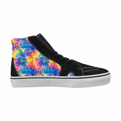 WOMEN'S Tie Dye Swirl High Top Canvas Neon Fantasy Custom Sneakers