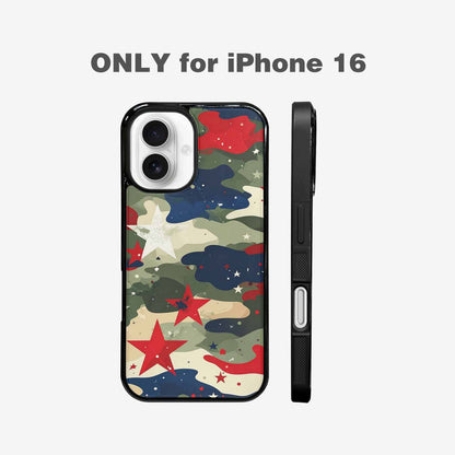 iPhone 16 Case — Military Camo Blotch Texture Blended With, Custom Printed Phone Case