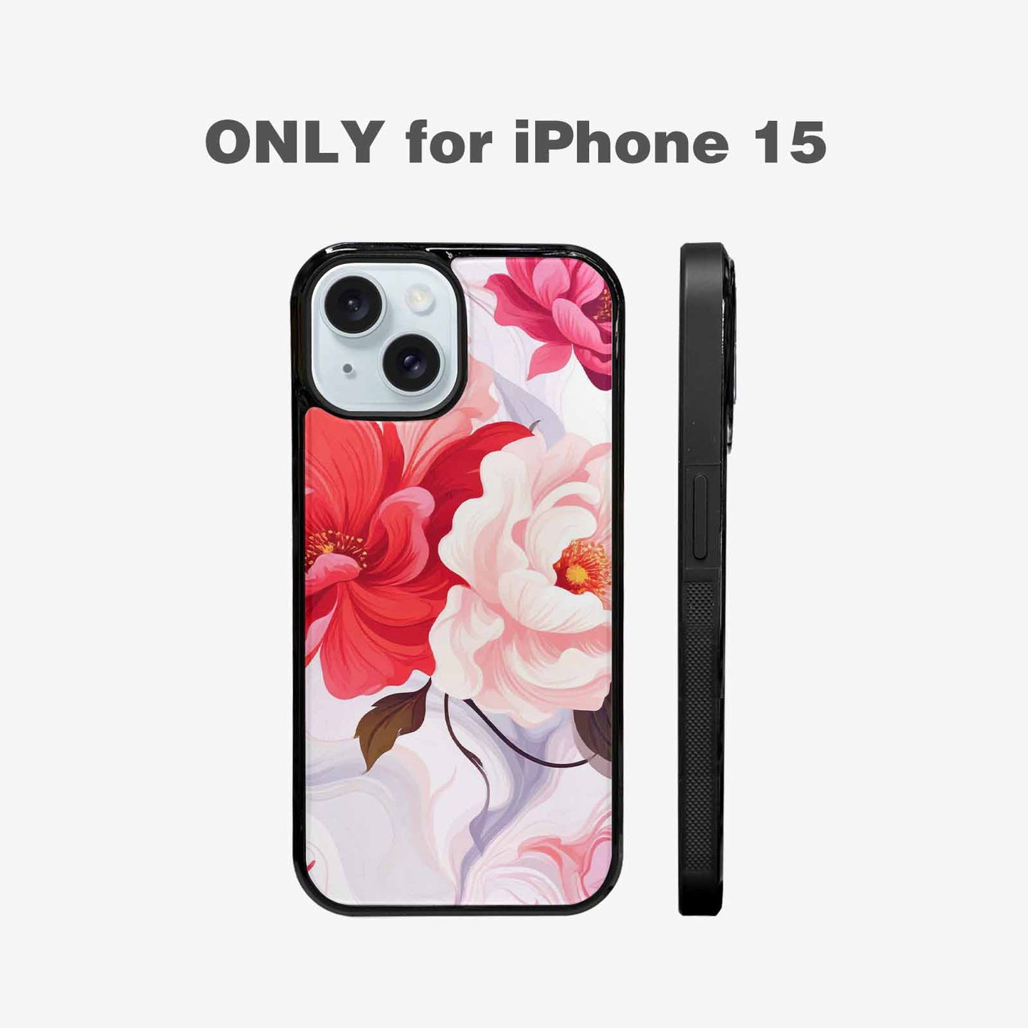iPhone 15 Case — Marble Floral Custom, Custom Made Phone Cover