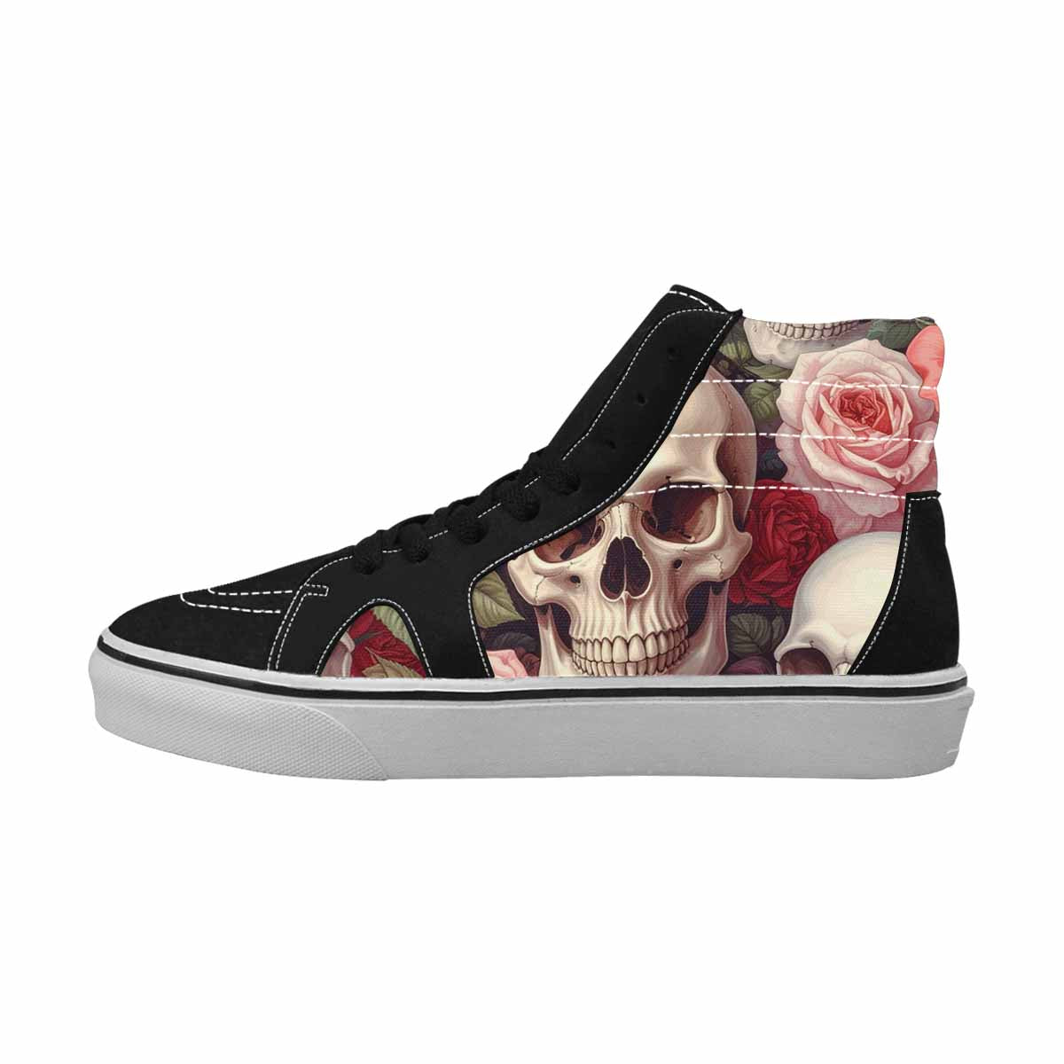 WOMEN'S Skulls Roses Soft Airbrush High Top Canvas Surreal Sneakers