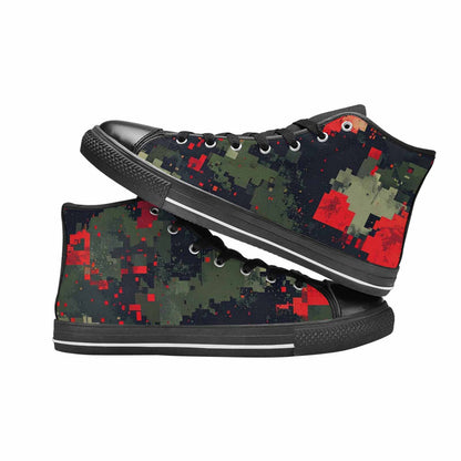 MEN'S Military Camouflage Blotch High Top Canvas Wallpaper Art Sneakers