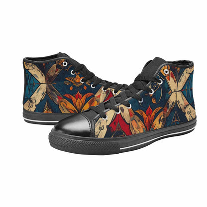 WOMEN'S Old School Tattoo High Top Canvas Surreal Custom Shoes