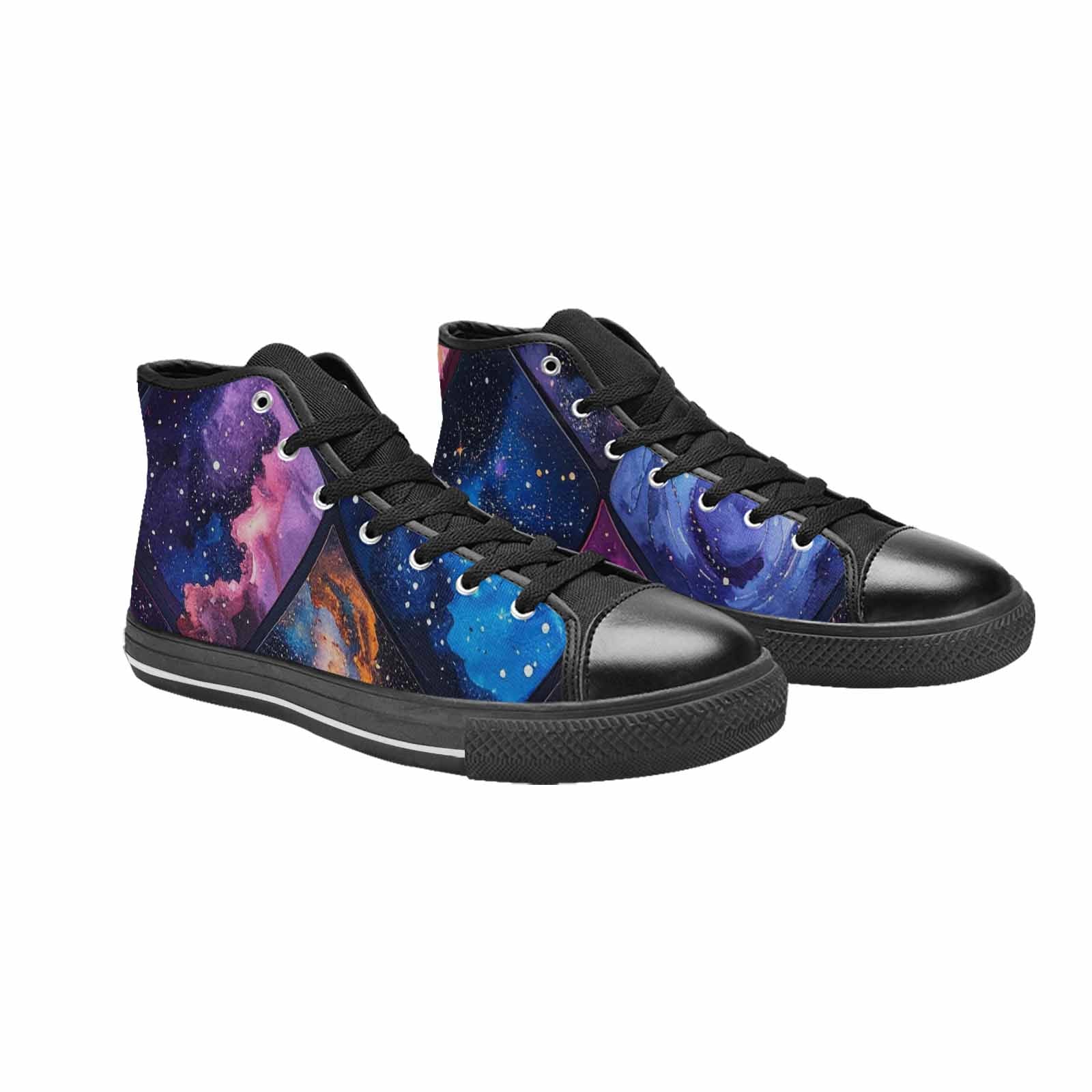 MEN'S Galaxy Stars Nebula High Top Canvas Neon Fantasy Custom Shoes