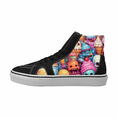 MEN'S Ice Cream Monsters  High Top Canvas Wallpaper Art Custom Sneakers
