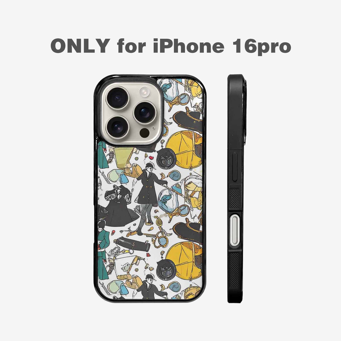 iPhone 16 Pro Case — Noir Spy Silhouette Pen Ink Noir, Original Design Phone Case