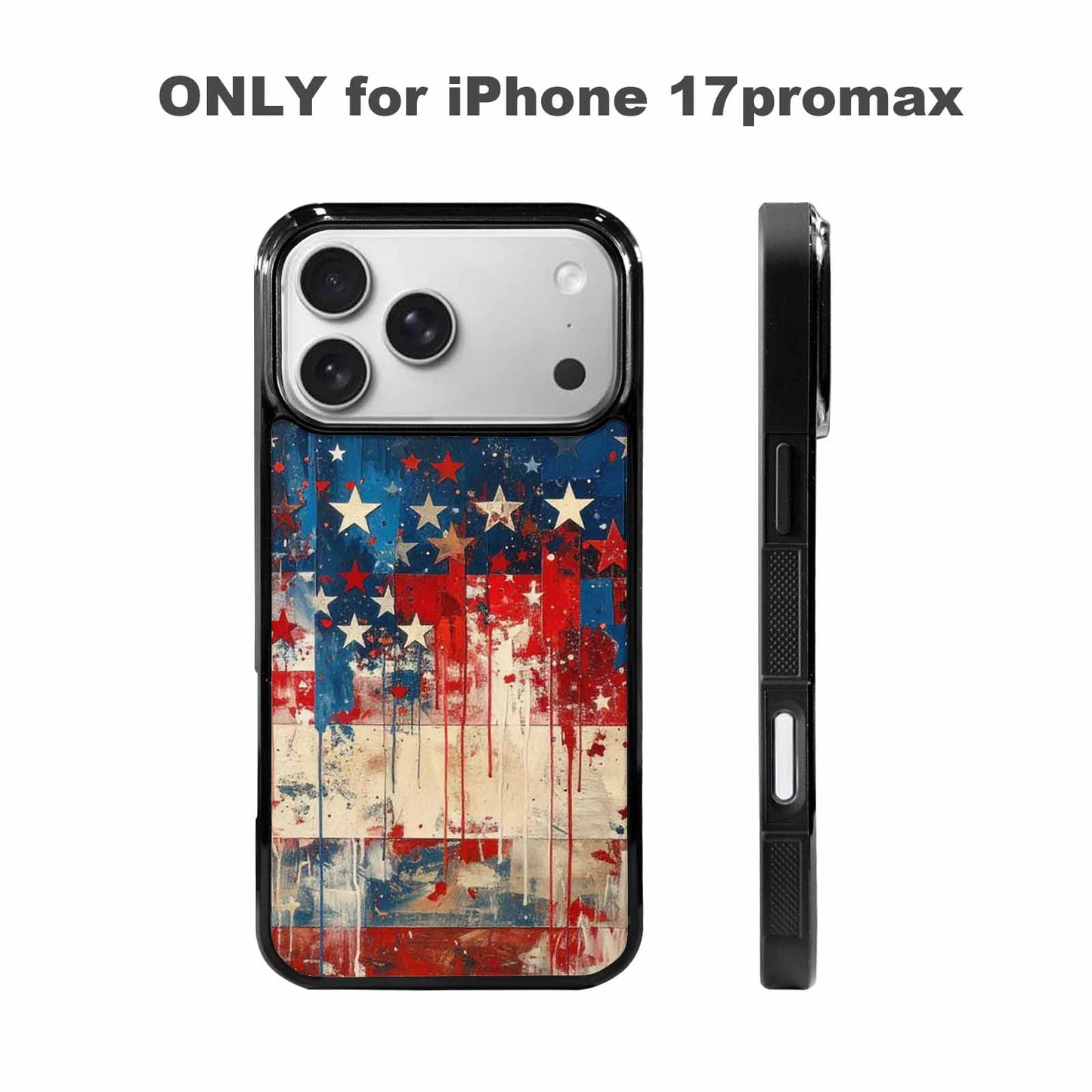 iPhone 17 Pro Max Case — Patriotic Stars And Stripes Galaxy Space, Custom Printed Phone Case