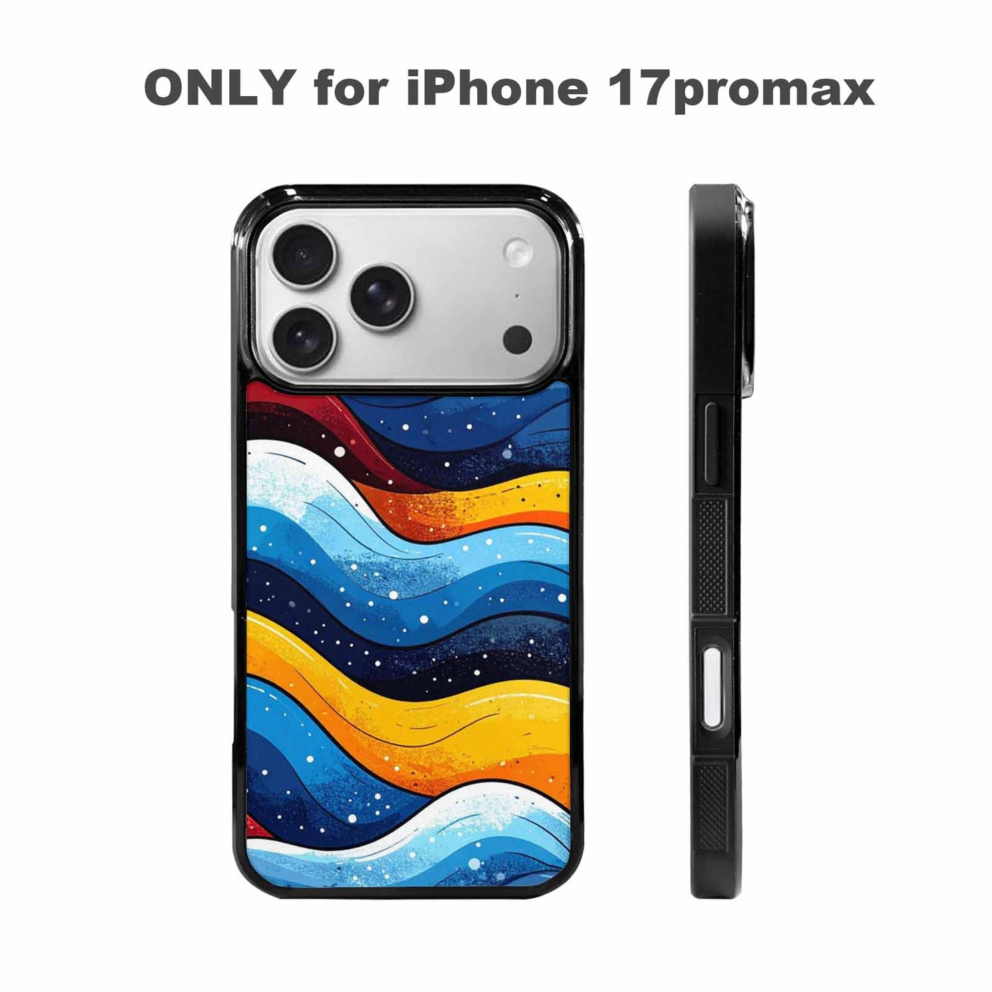 iPhone 17 Pro Max Case — Glossy Winter Wave Cartoon Cute, Unique Phone Case Design