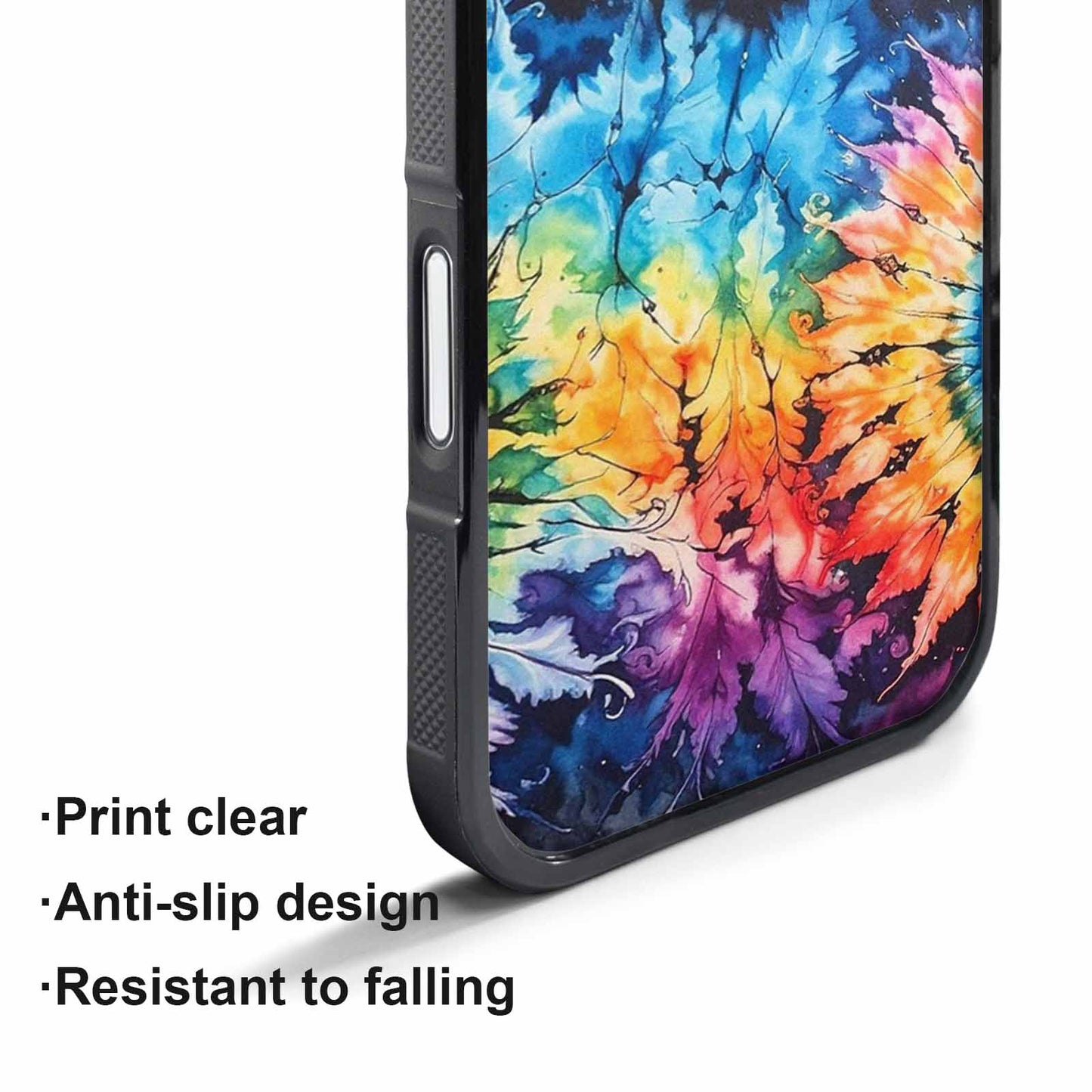 iPhone 17 Pro Case — Black Blue Ink Tie Dye Tie, Original Design Phone Case